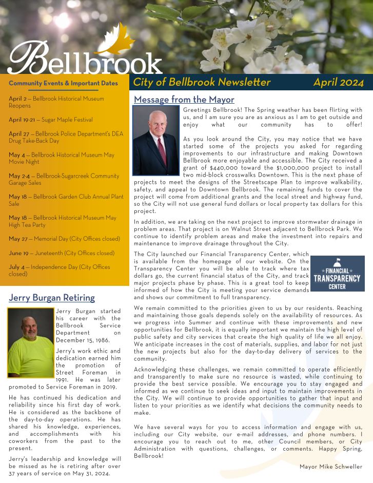 Newsletter front page image